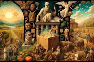 Trabajos y días de Hesíodo, La caja de Pandora